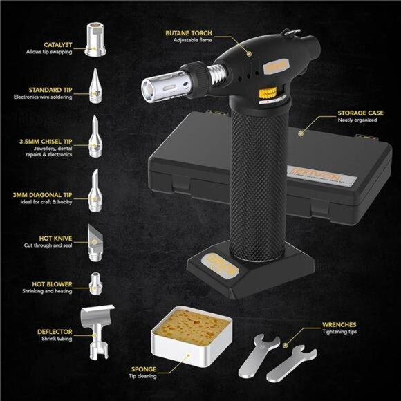 Butane Torch Multi-Function Kit | Premium Self-Igniting Soldering Station - Picture 3 of 7